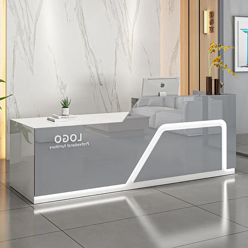 Trendy Simple Bar Counter Cabinet Wide Luxury Quality Elegant Reception Desk Modern Beauty Mostrador Commercial Furniture