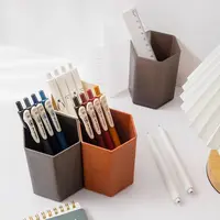 Creative Hexagonal Design Pen Holder Large Capacity Pen Container Simple Desk Organizer Pencil Storage Box Stationery Pen Barrel 4