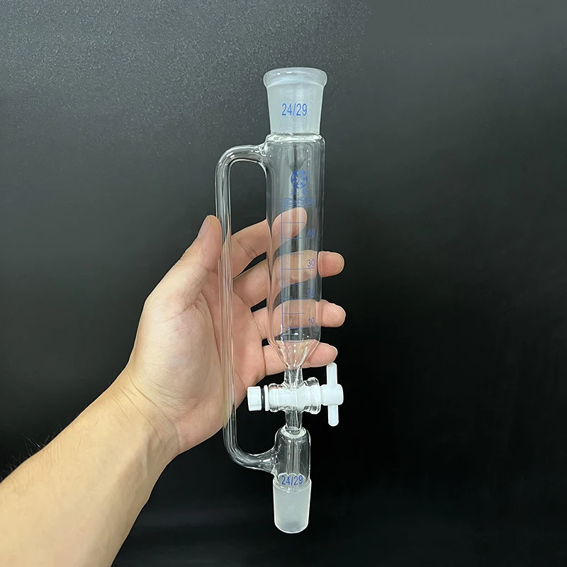 

FAPEI Separatory funnel constant pressure cylindrical shape,standard ground mouth 50mL,Joint 24/29,PTFE switch valve