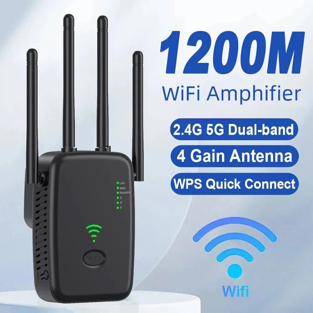 1200Mbps 5Ghz Wireless Wifi Repeater 2.4G 5G Wifi Amplificatore Di Segnale Extender Router Wifi Booster Network Lan Wifi Adapter 802.11N