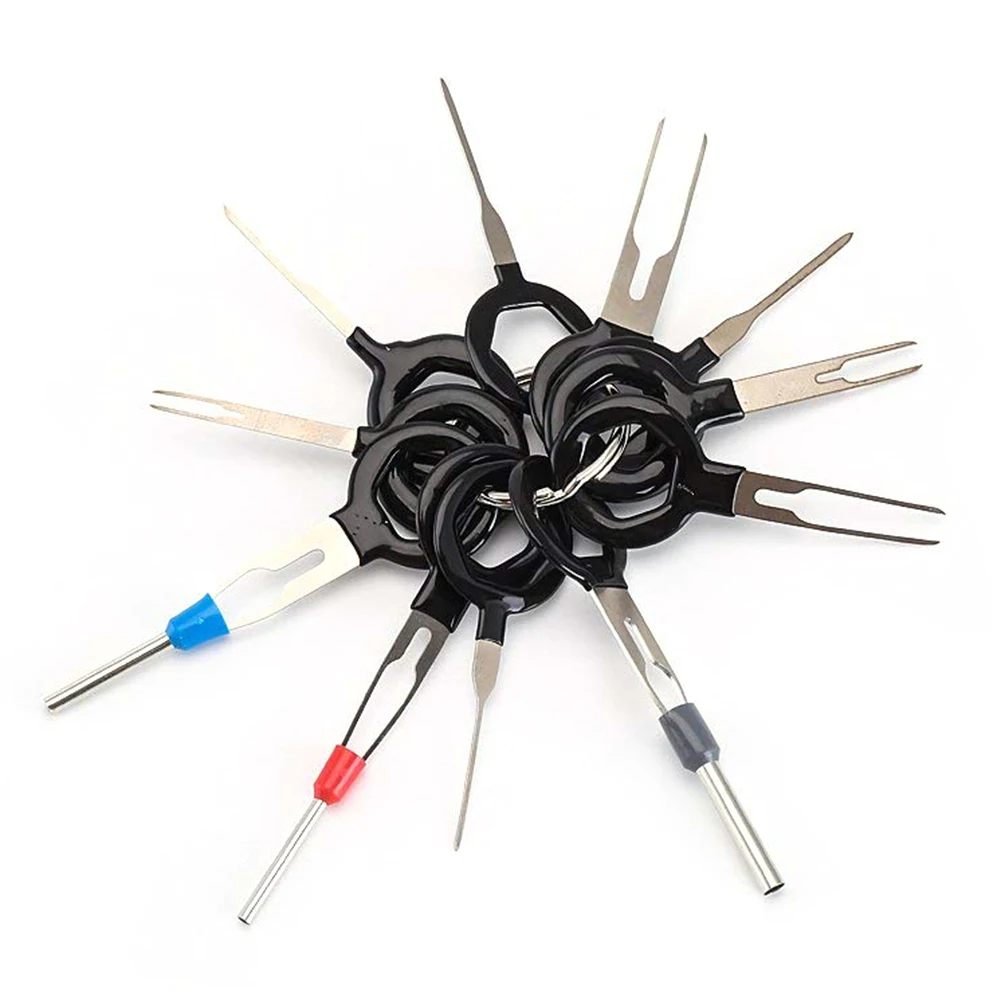 자동차 플러그 회로 기판 와이어 하네스 터미널 추출 픽 커넥터, 크림프 핀 백 니들 제거 도구, 자동차 액세서리, 11 개