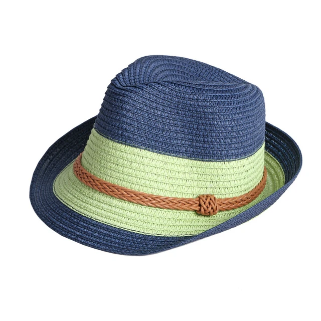 Sombrero de paja de playa para niños, gorro de Jazz, panamá, Trilby,  Fedora, gángster, transpirable, para exteriores, 2023 - AliExpress