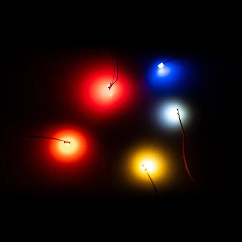 50pcs SMD LED Model Light 0402 0603 Micro Led Pre-Soldered Chip Wired 3V Railway Train DIY Model Building Kits Toy Leads Wires 3