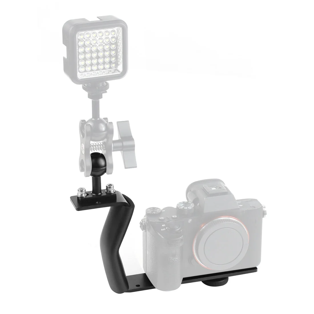 Aluminum Alloy Diving Bracket Z Type Single Handle With Base Adapter for Underw