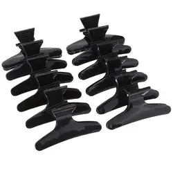 Stylish Set of 12 Fashionable Butterfly Hair Clips (Black - 12pcs HuDJ)