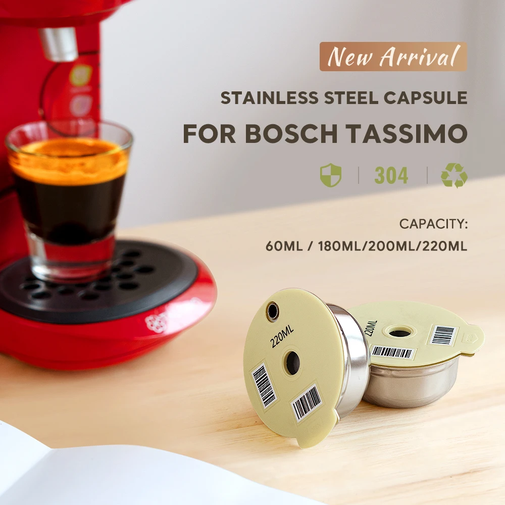 Stainless Steel Reusable Coffee Capsule Pods Fits Bosch Tassimo