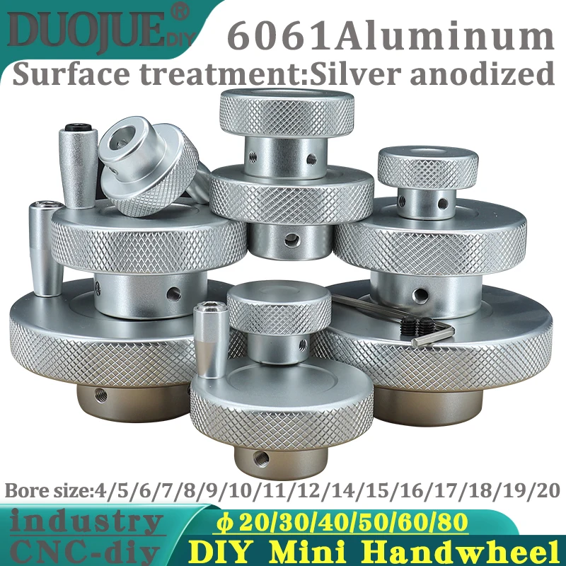 Silver Movable Hand Wheel Handle Round Rotating Machine Tool Hand Wheel Sliding Table Screw Lever Handle Manipulator