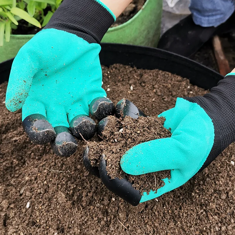 Градинарски ръкавици с нокти Ръкавици за копаене Градинска зеленчукова цветна градина Засаждане Устойчиви на пробождане защитни латексови ръкавици
