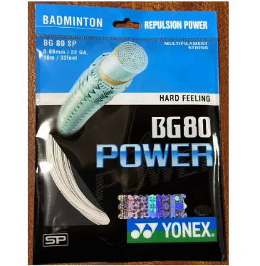 Yonex 배드민턴 라켓 스트랩 스트링, BG80 파워 (0.68mm), 지구력 훈련