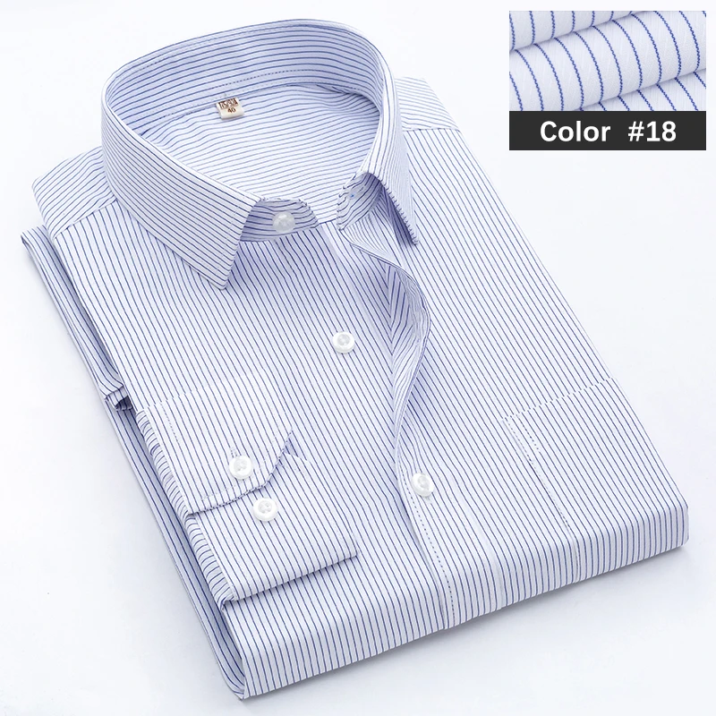 Men's Classic Blue Striped Long Sleeve Casual Shirt