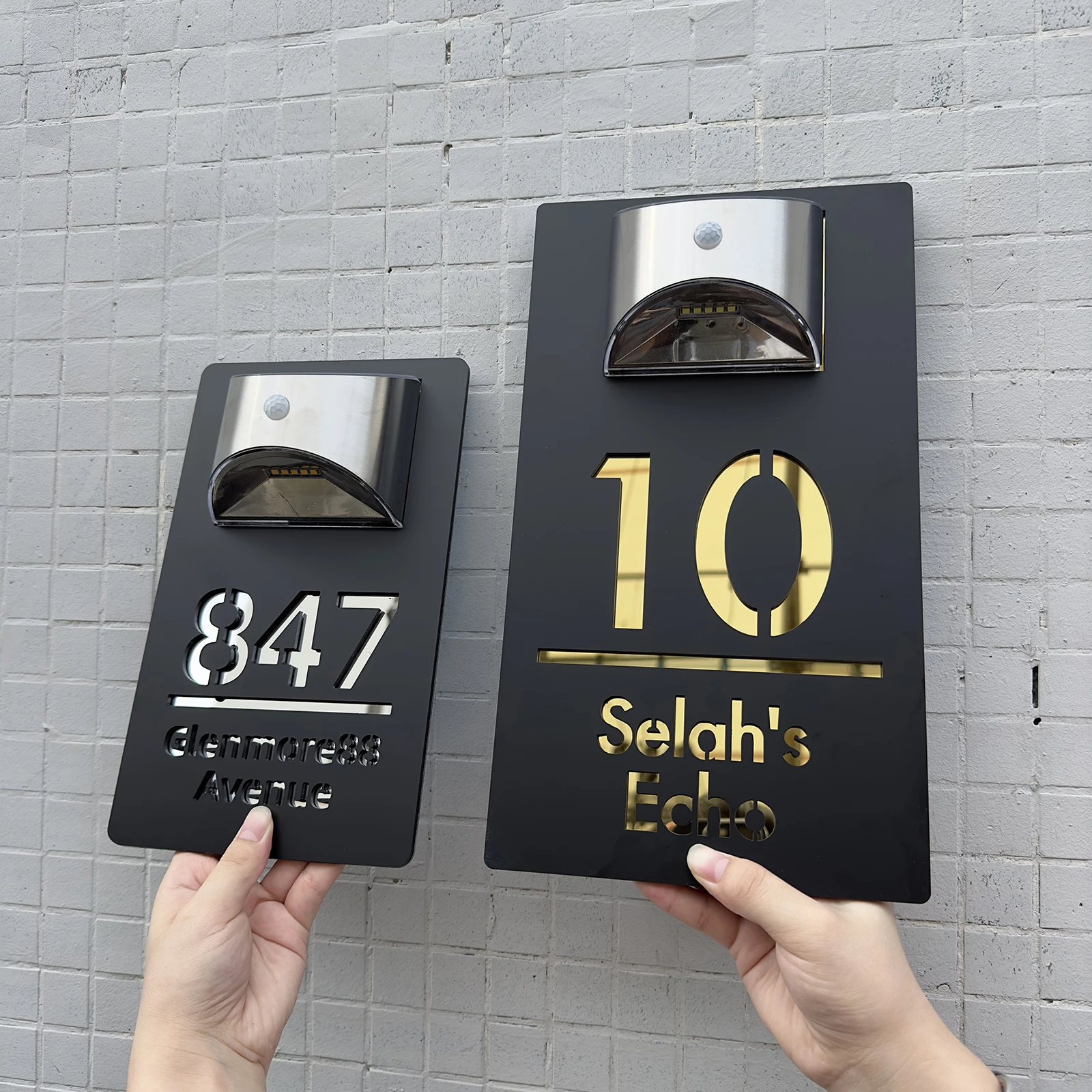 Personalized Solar House Number Outdoor Lights with Intelligent Motion Sensor for Door house number signs door signs house numbers number plate