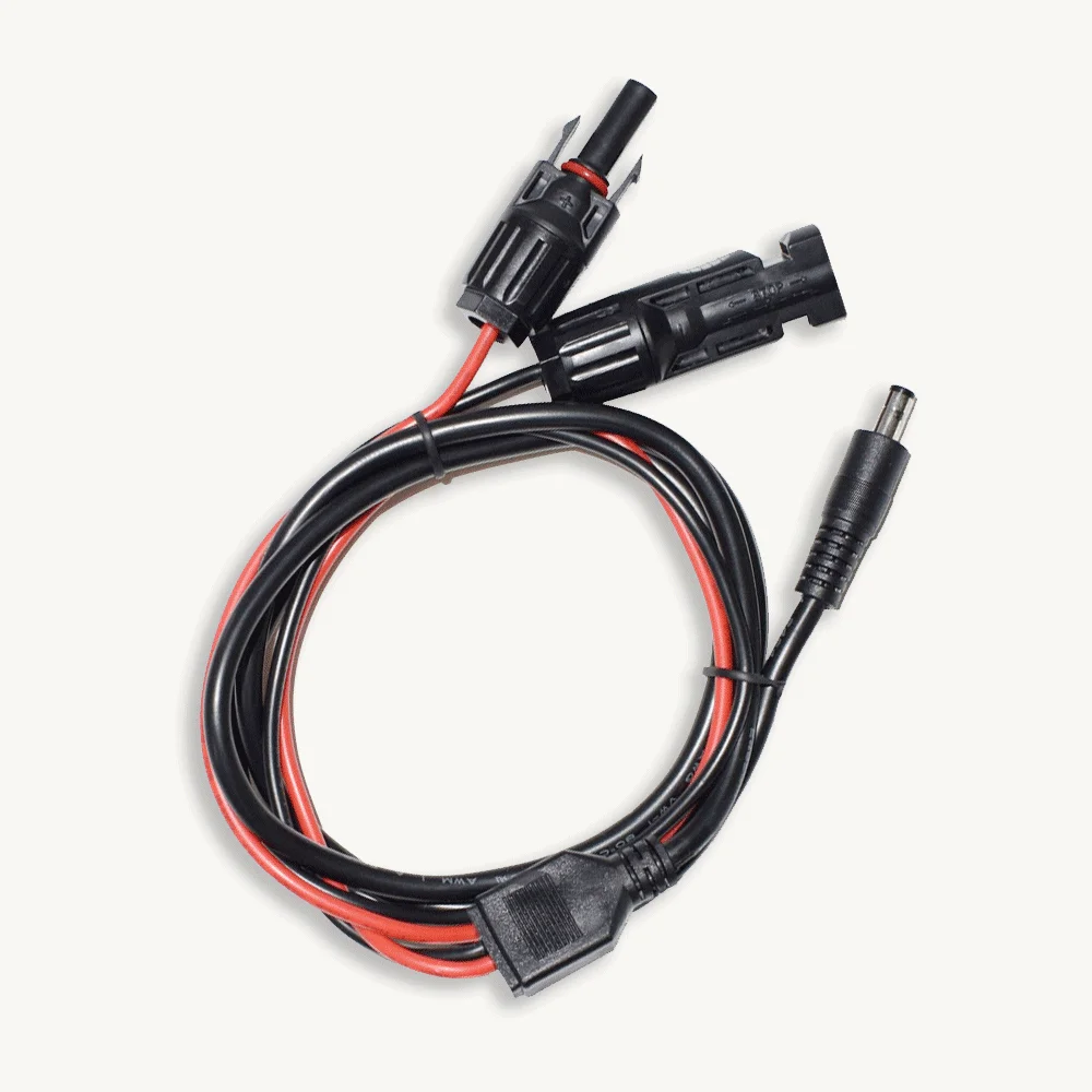 Solar Panel Connector Cable DC5521 DC55 to Solar Connector PV Panel Sealing Joint to DC5.5mm Plug 1.5m Cable for Energy Storage Battery Wiring Solar System