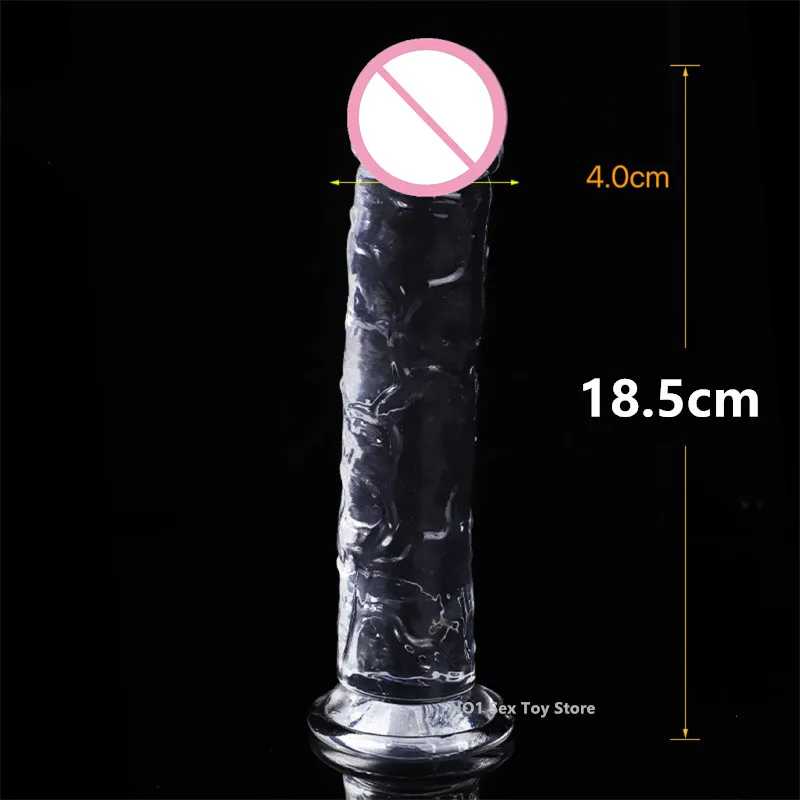 1PC 25cm Sex Toys For Women Men Jelly Realistic Dildos With Super Strong Suction Cup Artificial Penis G-spot Simulation 2# sex toys