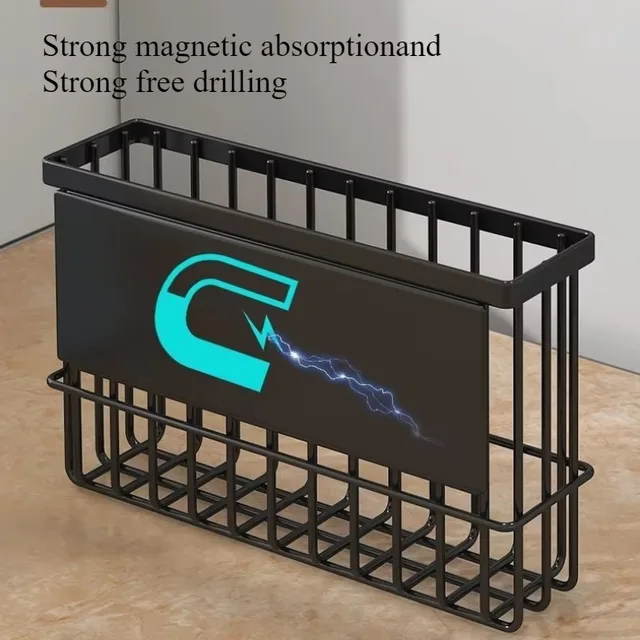 ชั้นวางของแม่เหล็กประหยัดพื้นที่ติดผนังเหล็กคาร์บอนผู้ถือกระดาษผ้าเช็ดตัวในครัวเรือนตะกร้าเก็บห้องครัว Rack 5