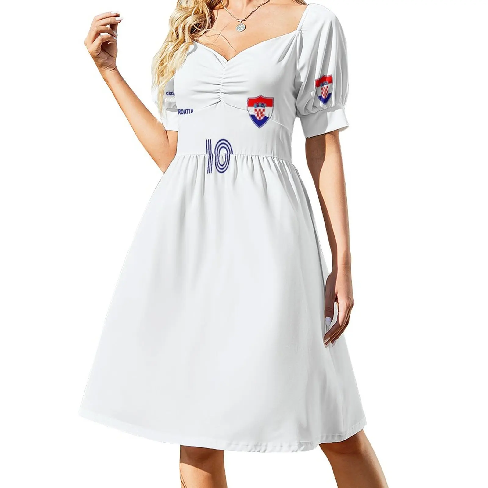 thumbnail image 1 of Vestido retro número 10 de la selección nacional de fútbol de Croacia, vestido elegante de lujo para mujer, vestidos elegantes para mujer, vestidos de lujo, 1 of 7