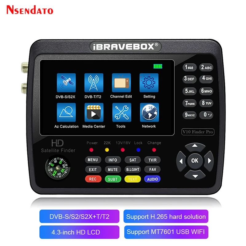 V10 Finder Pro combo Satellite HD TV Signal Finder DVB S/S2/S2X/T/T2 H