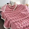 Solid Color Flannel Rabbit Fur Blanket Nap Cover Blanket Soft Sofa Blanket Coral Fleece Cover For Bedroom Manufacturer Wholesale 3