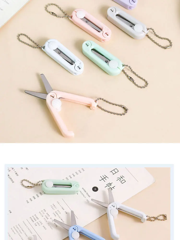 Ciseaux Pliables En Forme De Stylo - Design Portable Et Sûr, Pour Enfants, Bricolage | 114 Mm, Plastique, 5 Couleurs - 12