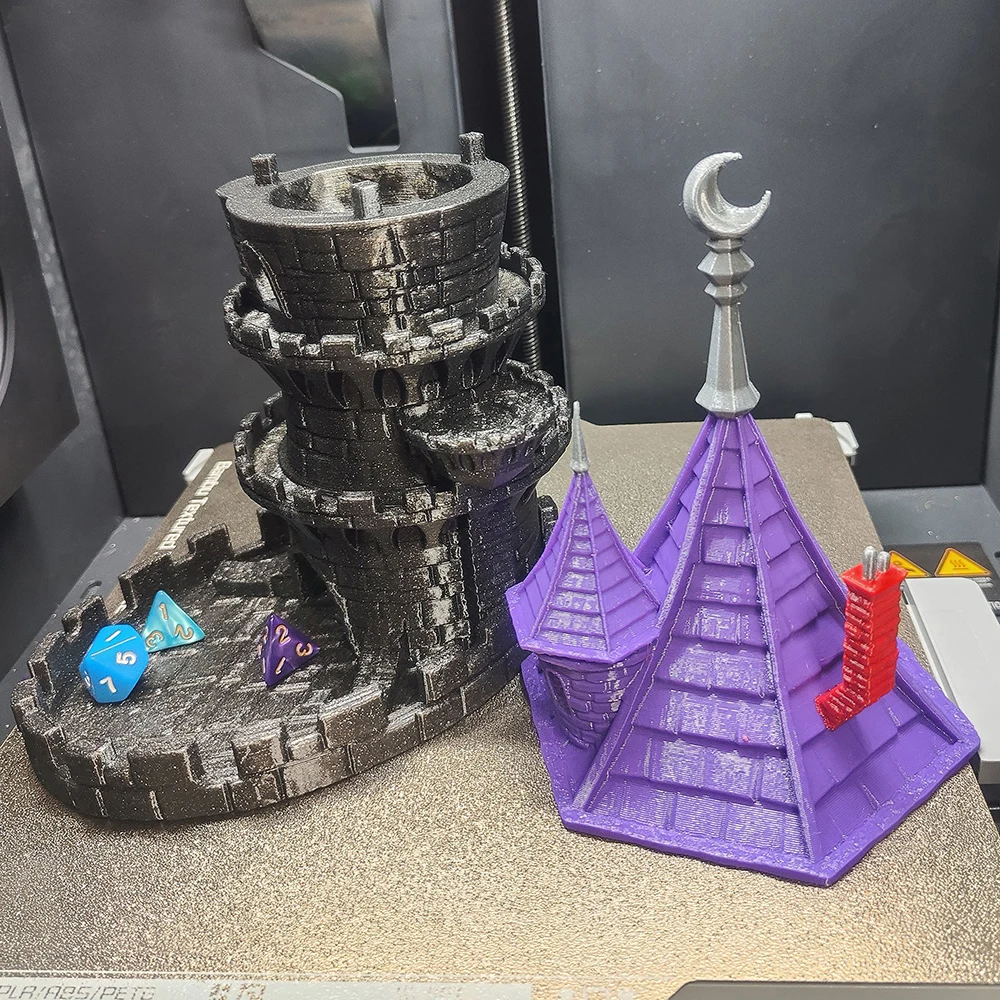 Purple Ghost Dice Tower 3D Printed Crafts Dice Rolling Castle for DND Board Game D&D RPG and Tabletop Gaming Best Gift 5