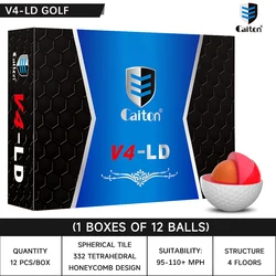 Caiton Pro Golf Balls - Enhanced Distance & Performance, Soft Feel, Durable 4-Layer Design (12Pcs Golf Ball)