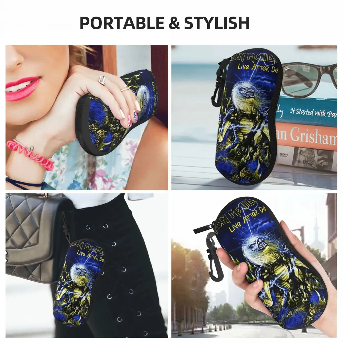 Rock Ironmaiden Glasses Case Waterproof Heavy Metal MusicGlasses Protector Protector Eyeglasses Box 6