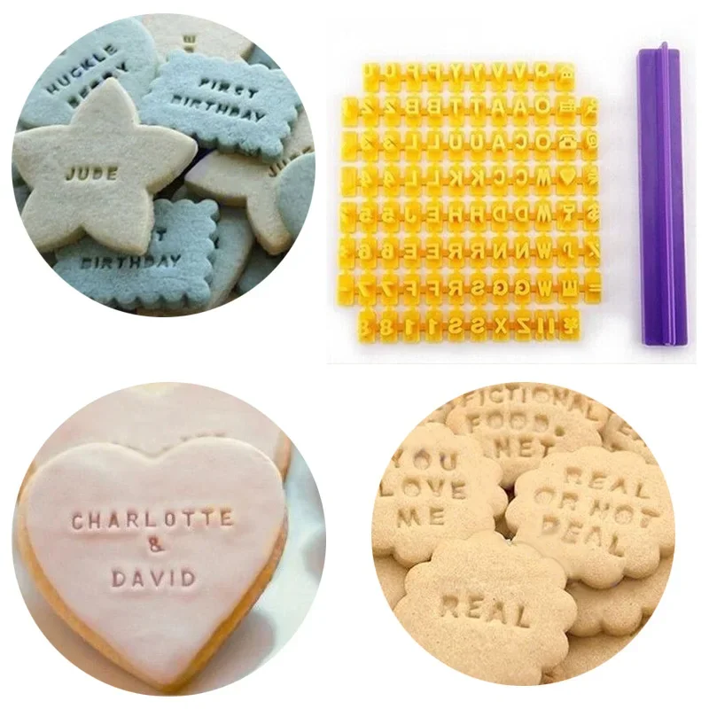 Cookie Cutter Baking Mold Cookie Mould Cookie Printing Mold Fondant Cutter Cookie Maker Press Kit Alphabet Letter Number Cookie Press Stamp Embosser Cutter