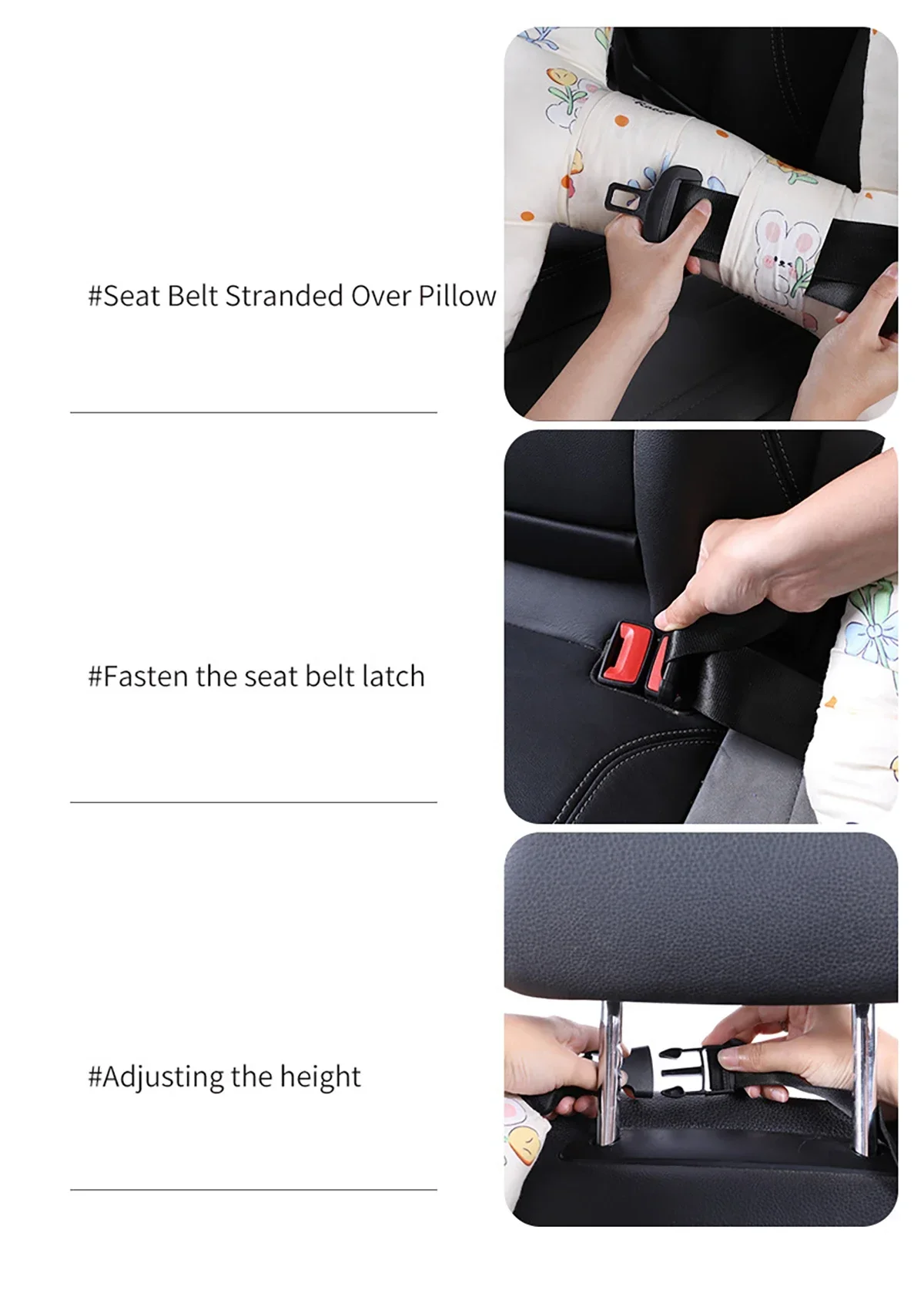 Car Neck Pillow GM Sleep Neck Support H Shape Travel Pillow Pad Kids Women Tools Car Seat Safety Neck Pillow Cute for Kids and Adults