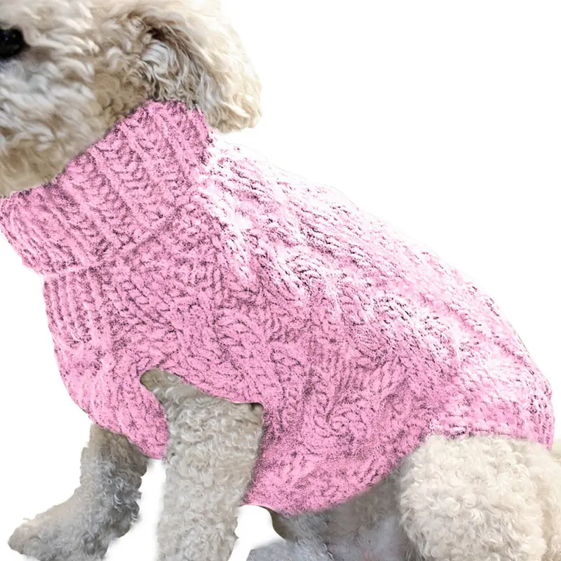 New Pet Small Pet Dog Clothes Sweater Fashion Autumn Winter Solid Fried Dough Twists Knitting Warm Comfort Clothing - Image 4