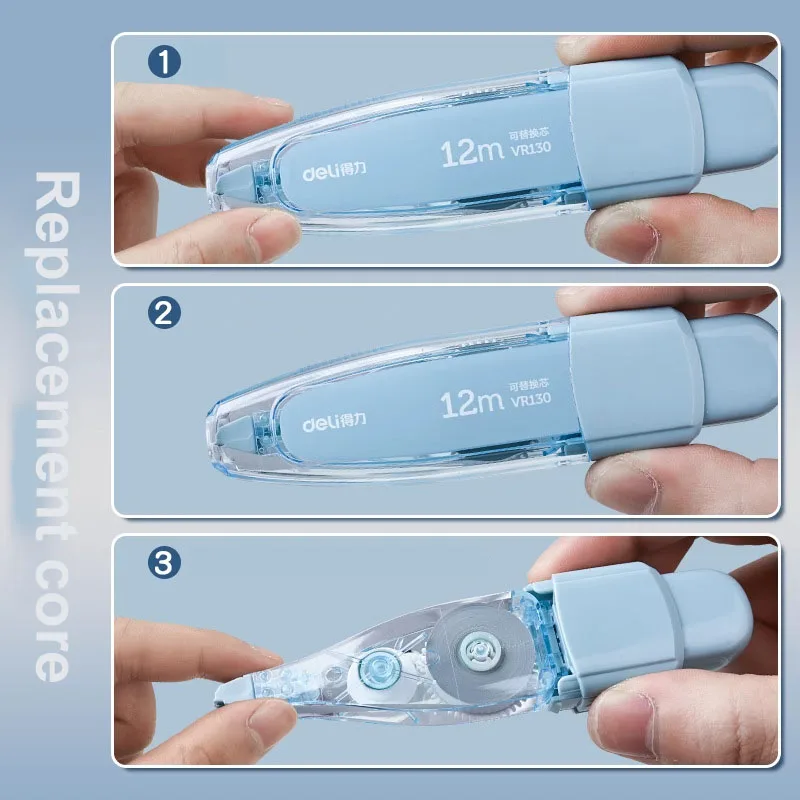 Correction Tape Press Set 5mm*12m Large Capacity Refill Replacement Stationery School Office Supplies Pen Style