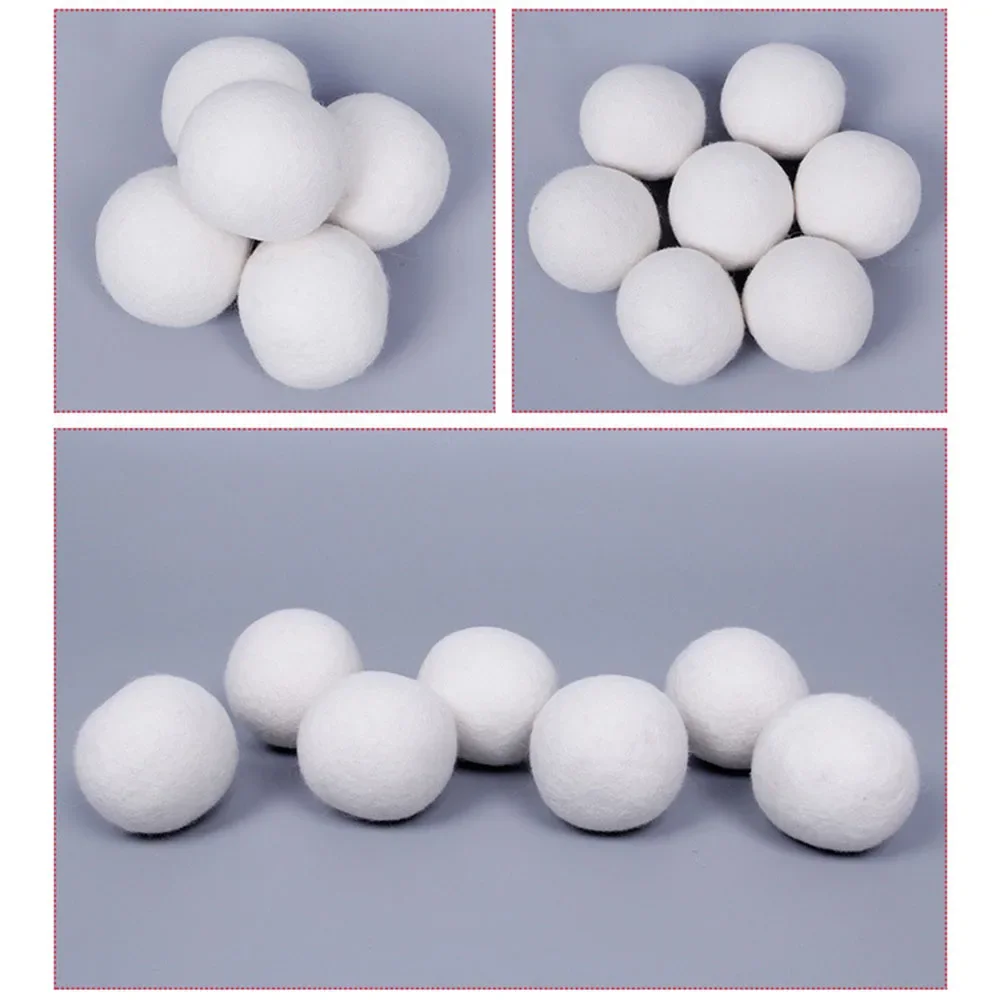 1-6PCS Wool Dryer Balls Reusable Softener Fluff Laundry Washing Machine Fleece Drying Clothes Washer Dry Balls Washing