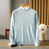 DjzDsm New Autumn And Winter Men's A-series 100% Pure Goat Cashmere Knitted Bottom Sweater Long Sleeved O-neck Casual Sweater 1