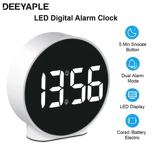 Wecker Digitalen Temperatur Uhr Led-anzeige Spiegel Uhren Schreibtisch  Tisch Uhr Mini Elektrische Uhren Für Wohnzimmer Decor - AliExpress