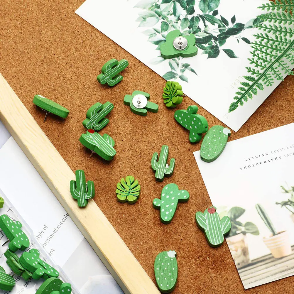 30Pcs 가정용 푸시핀 장 엄지 못 다기능 선인장 모양의 푸시핀 사진 벽지도 포스터 학교 용품