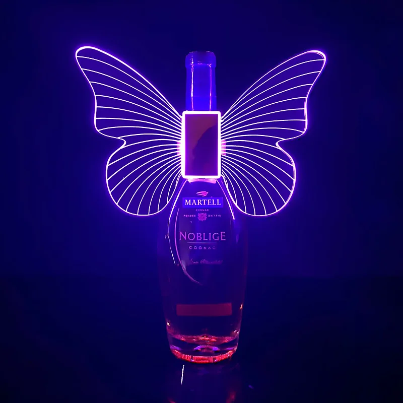 LED Luminous Butterfly Champagne Head Explosive Flash Stick Colorful Wine Bottle Jacket For Bar KTV Party Event Decoration