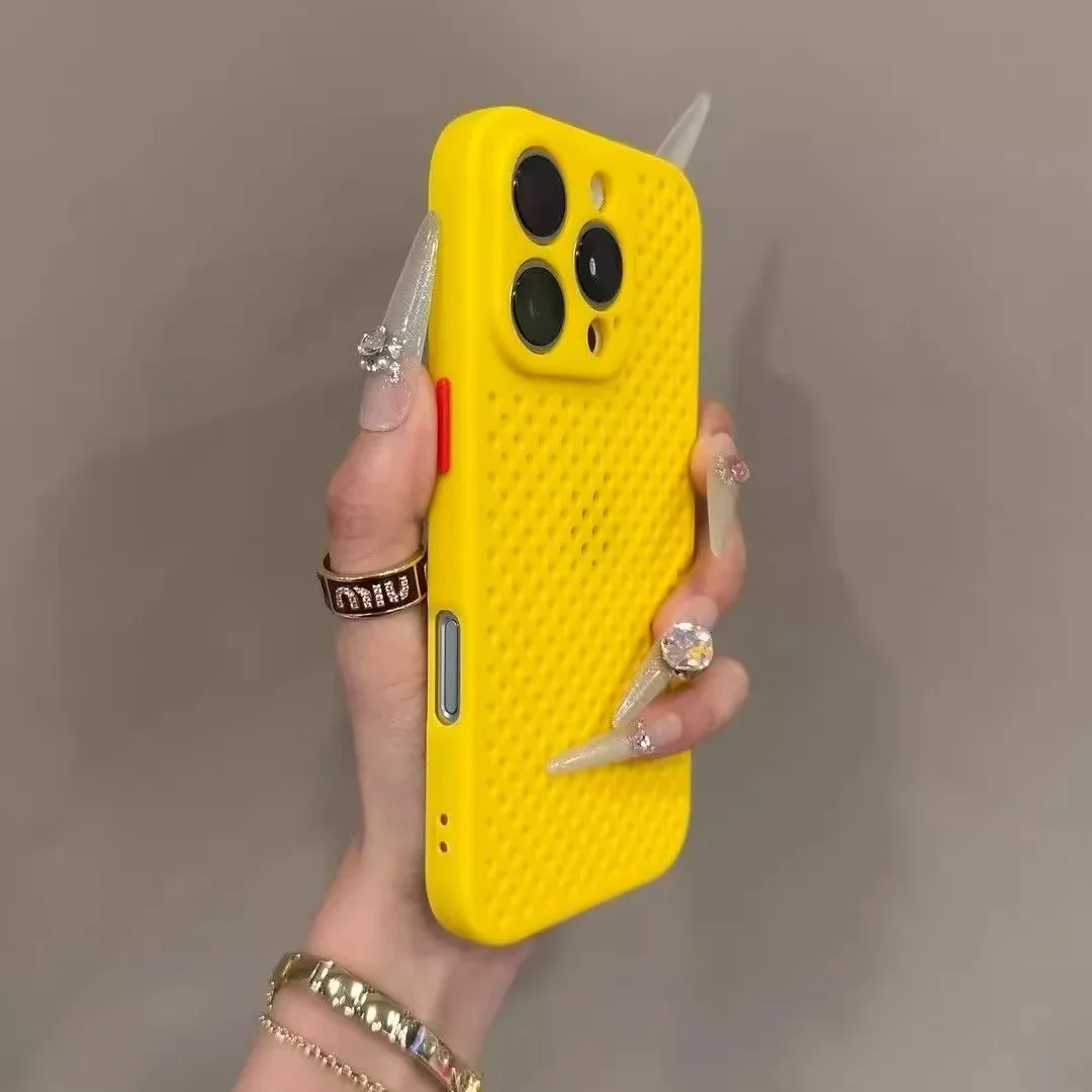 Summer Ventilated TPU Soft Shell Protective Phone Case - Mesh Breathable Design