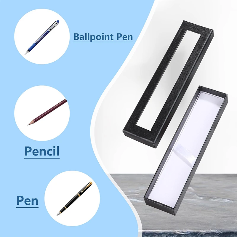30Pcs Boxes Clear Pen Holder Showcase Pen Case Paper Clear Pencil Case Gift Ballpoint Pen Case Pencil Container Paper Pen Holder