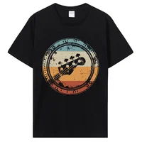 Vintage Bass Guitar Headstock for Bassist and Bass Player T Shirts Graphic Streetwear tshirt Birthday Gifts Clothing T-shirt