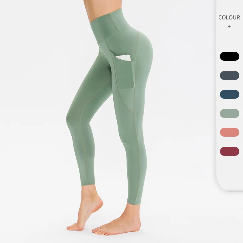 HighWaistSolidWomensYogaPantsElasticRunningSportLeggings