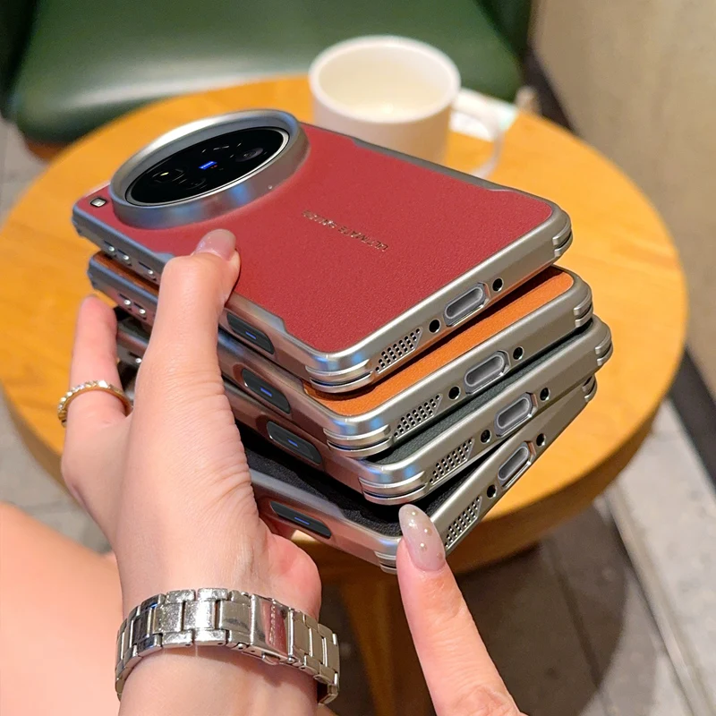 Premium PU Leather Magnetic Wireless Charging Protective Back Cover Case