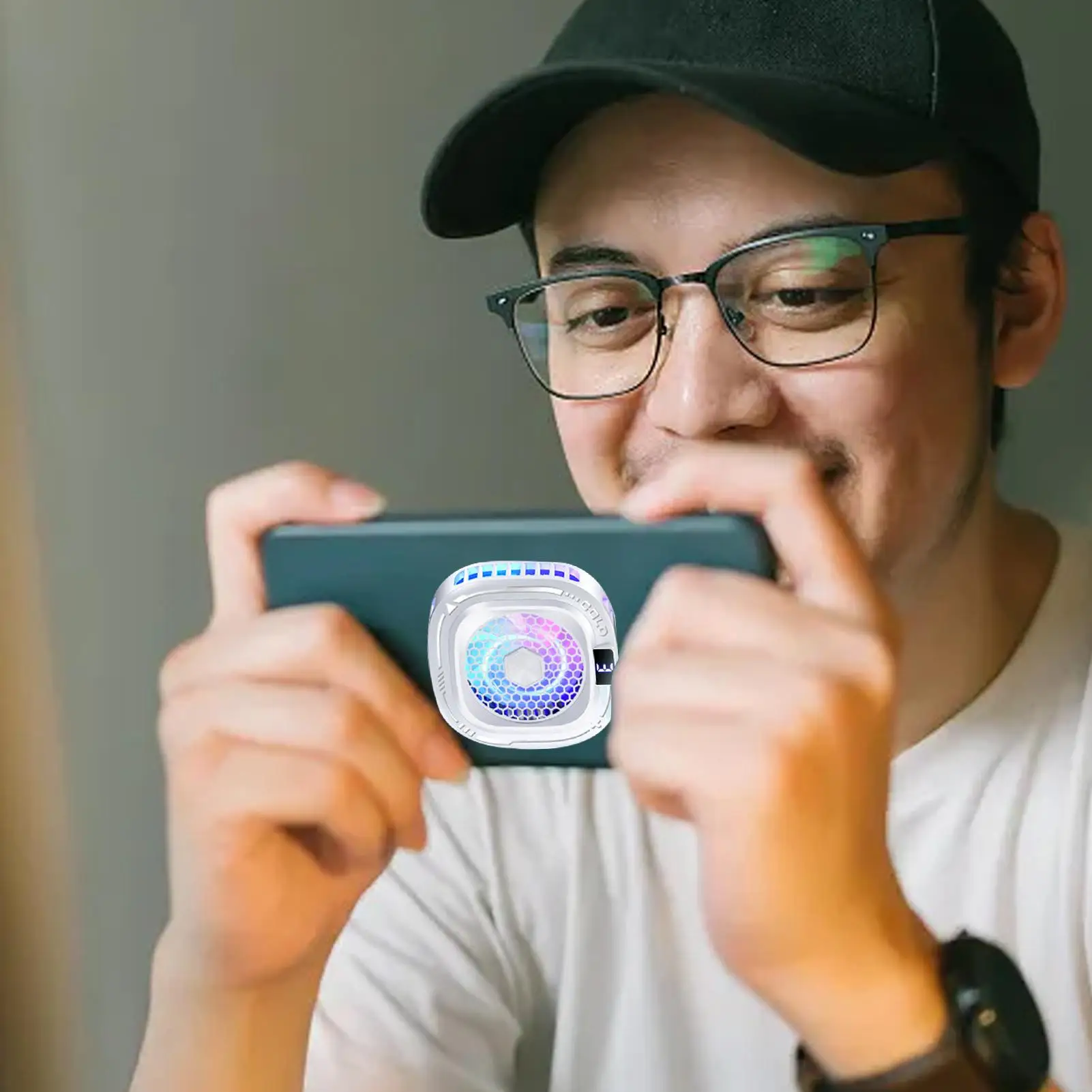 폰 쿨러 10W 마그네틱 스마트폰 히트싱크 3단계 스마트폰 냉각 팬 RGB 조명 포함 게임 라이브 스트리밍 비디오용