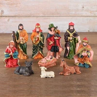 10Pcs Nativity Christ Figurines Set Christmas Nativity Scene Decoration Ornament Gifts Crafts