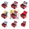 Red Merry Christmas Theme Music Box Carving Wooden Hand Crank Music Box Santa Claus New Year Christmas Gift for Children Friend 5