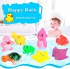 10pcs Preschool Bath Toys Rubber Sea Animals Toy Squeaky Bathtub Toys Baby Pool Floating Toy for Toddler Kids Party Decoration 4