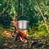 TOMSHOO Titanium Pot 750ml/900ml/1100ml/1600ml/2000ml/2800ml Ultralight Hanging Pot with Lid and Foldable Handle Outdoor Camping 6