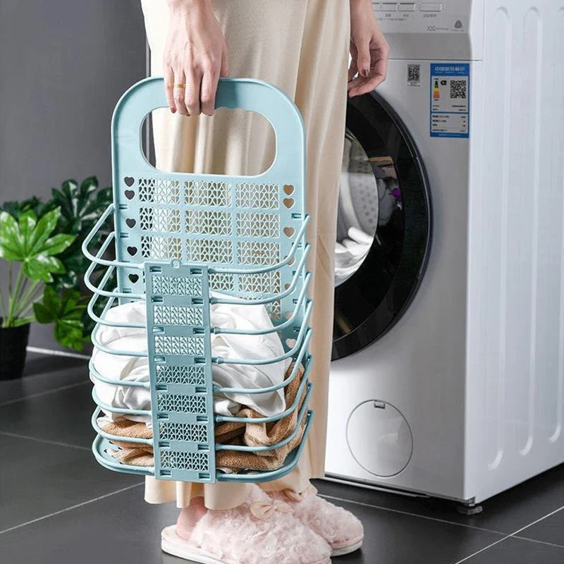 Laundry Basket Foldable Bathroom Wall-mounted Dirty Clothes Storage Household Laundry Bag Bathroom Organizer