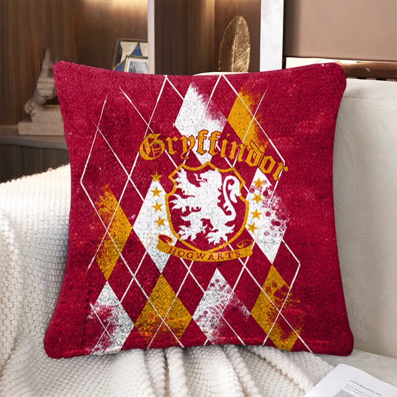 

Golden Lion Pillow Covers Decorative Sofa Cushions Draco Dormiens Nunquam Titillandus Pillowcase Double Sided Printing Cover