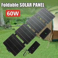 Panneau solaire pliable 60W, cellule pliante Portable type-c USB 12V DC, chargeur solaire, alimentation électrique extérieure pour téléphone Portable de Camping 1