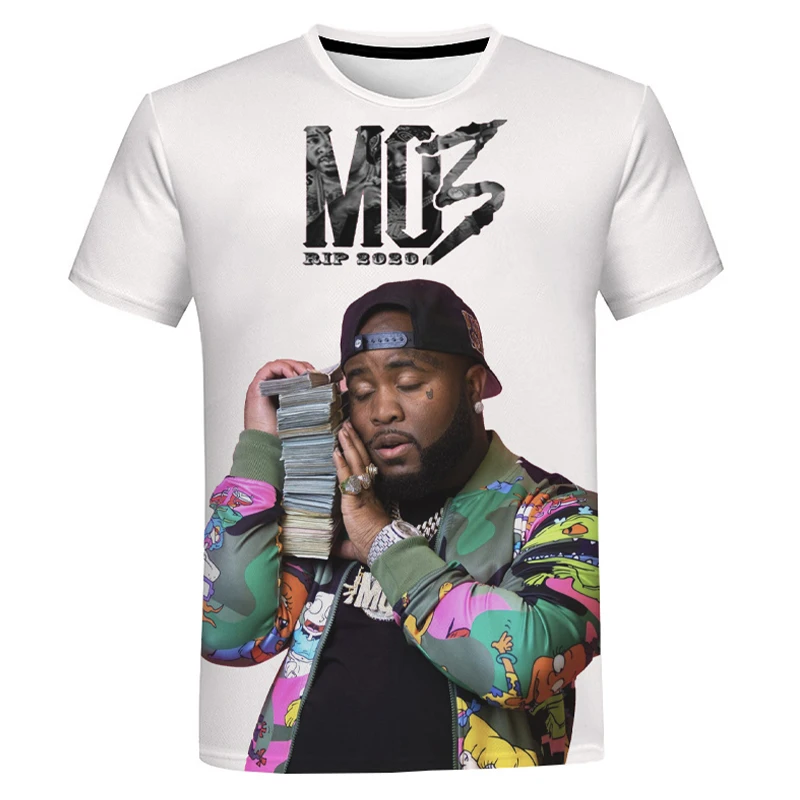 

R.I.P Mo3 T-shirt Men Women Summer Fashion Casual 3D Printed Short Sleeve Hip Hop Rapper Harajuku Streetwear Oversized T-shirt