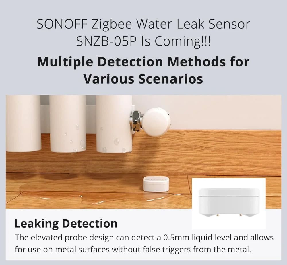 SNZB-05P Zigbee 3.0 Water Leak Detector 5 Years Lifetime IP67 Waterproof Smart A