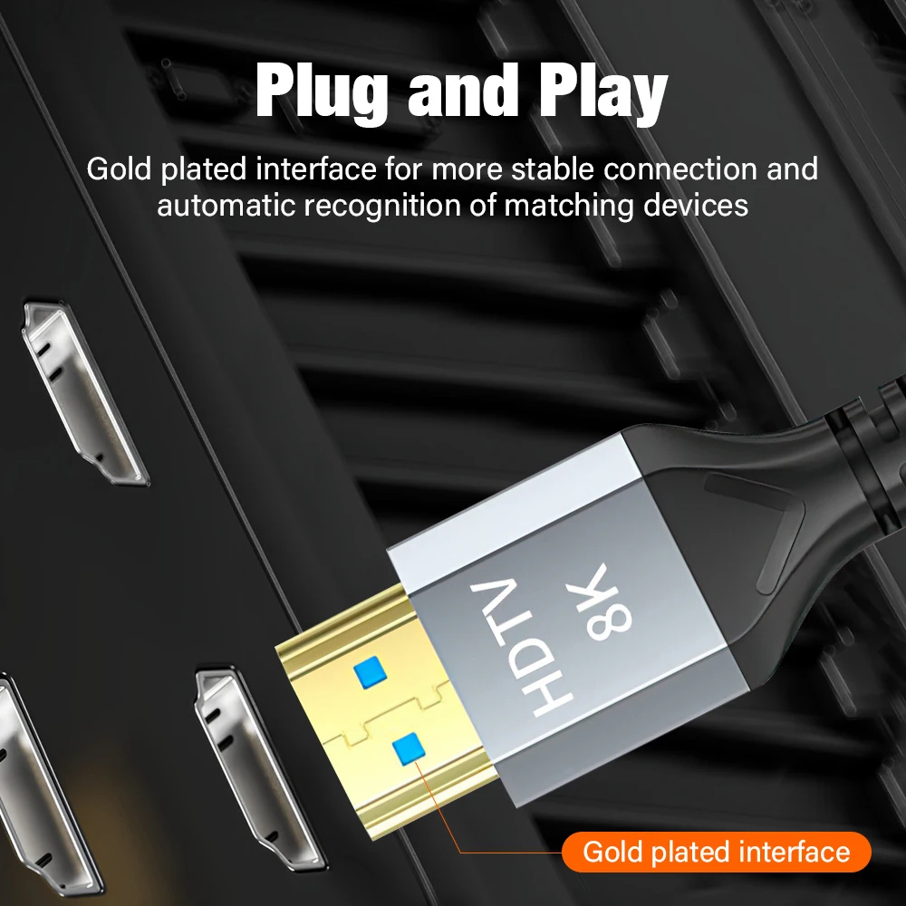 Ultra High-Speed 8K HDMI 2.1 Cable - Enhanced Video Performance, Multiple Length Options